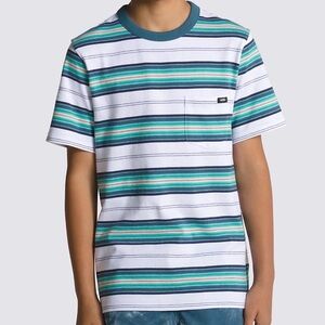 Vans youth rail slide striped pocket tee size medium